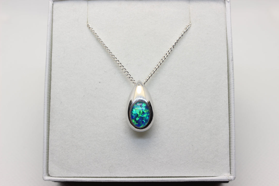 Australian Triplet Opal Pendant in Sterling Silver Setting Pendant Australian Opal House 