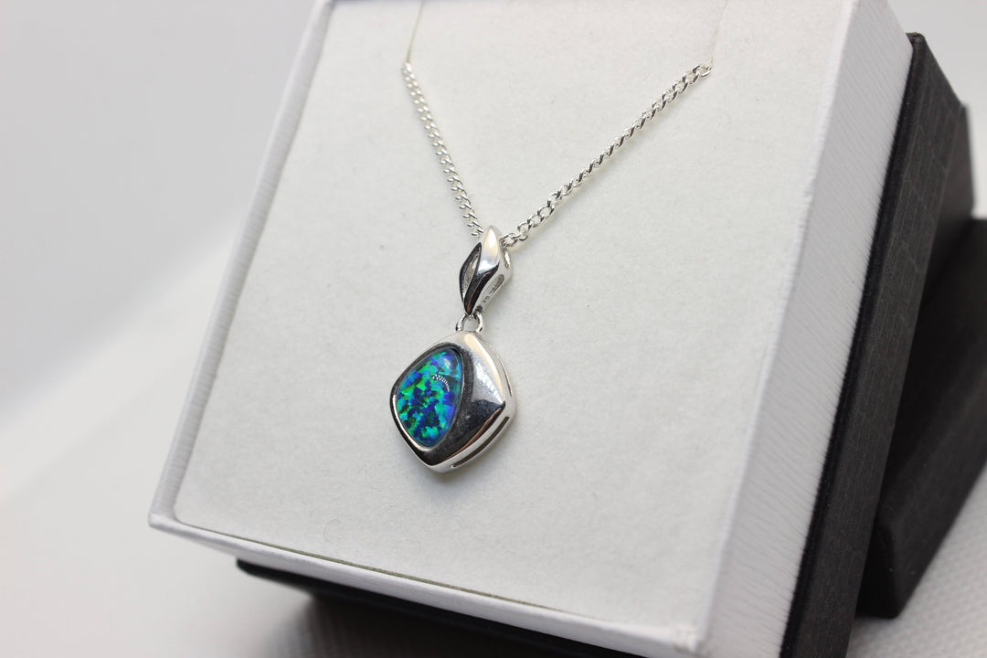 Australian Triplet Opal Pendant in Sterling Silver Setting Pendant Australian Opal House 