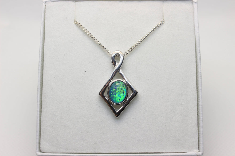 Australian Triplet Opal Pendant in Sterling Silver Setting 7x9mm Pendant Australian Opal House 