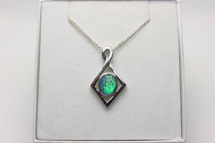 Australian Triplet Opal Pendant in Sterling Silver Setting 7x9mm Pendant Australian Opal House 