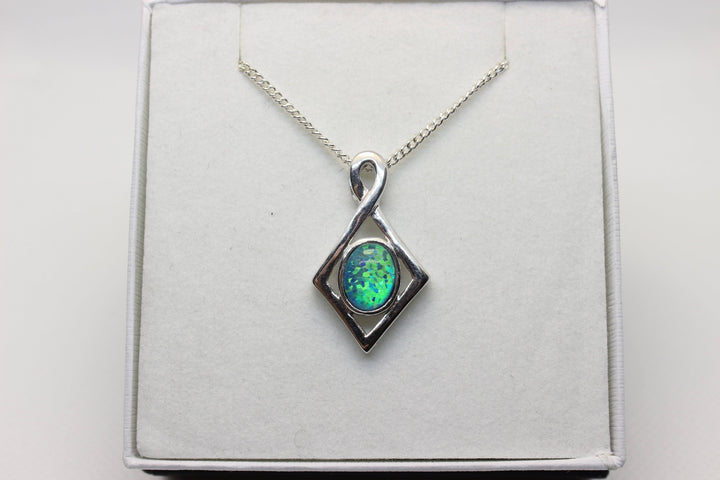 Australian Triplet Opal Pendant in Sterling Silver Setting 7x9mm Pendant Australian Opal House 