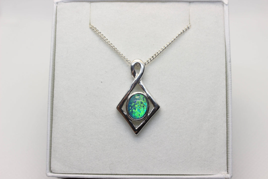 Australian Triplet Opal Pendant in Sterling Silver Setting 7x9mm Pendant Australian Opal House 