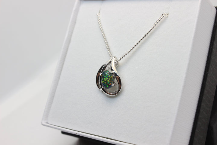 Australian Triplet Opal Pendant in Sterling Silver Setting 6x8mm Pendant Australian Opal House 