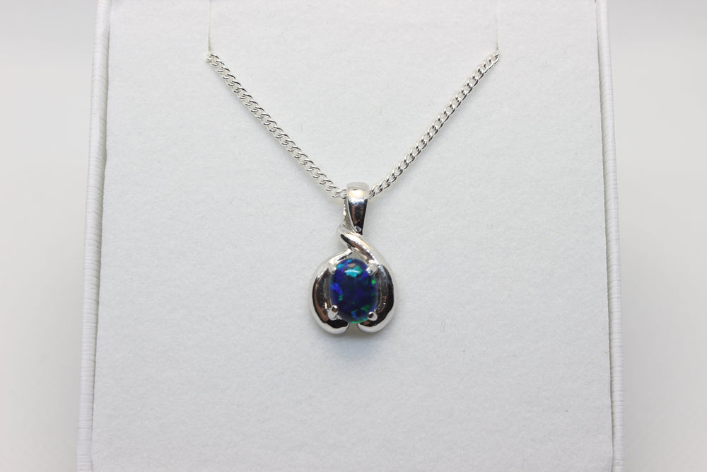 Australian Triplet Opal Pendant in Sterling Silver Setting Pendant Australian Opal House 