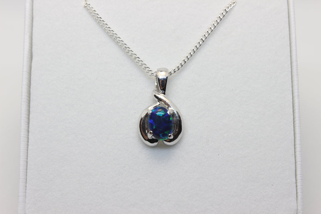 Australian Triplet Opal Pendant in Sterling Silver Setting Pendant Australian Opal House 