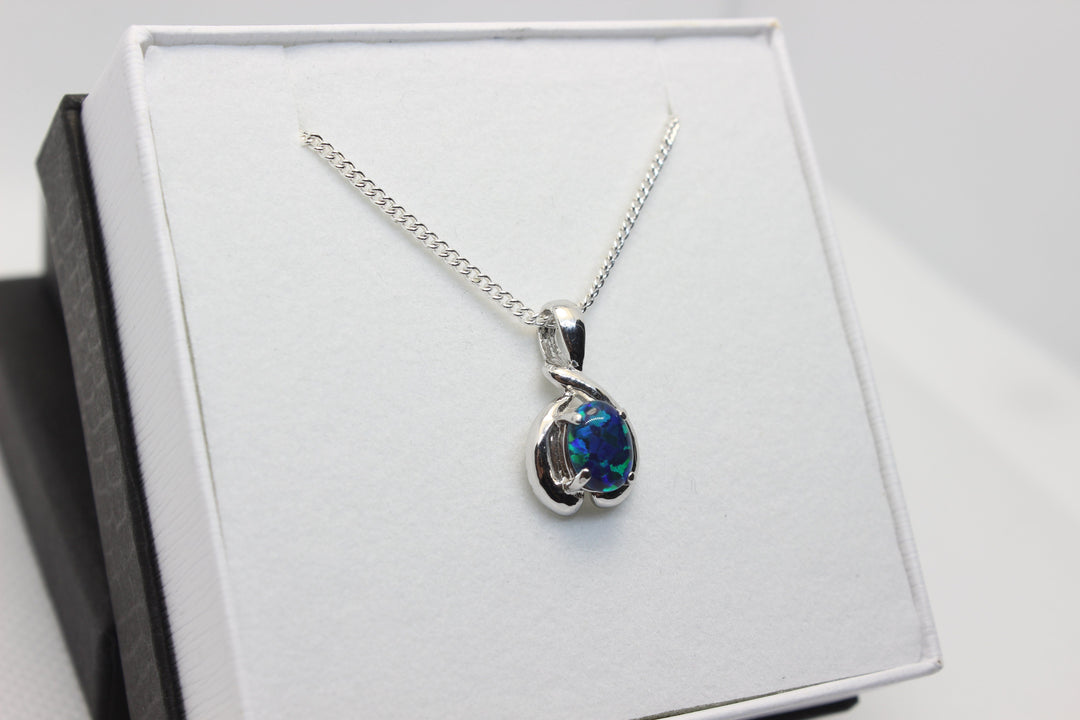 Australian Triplet Opal Pendant in Sterling Silver Setting Pendant Australian Opal House 