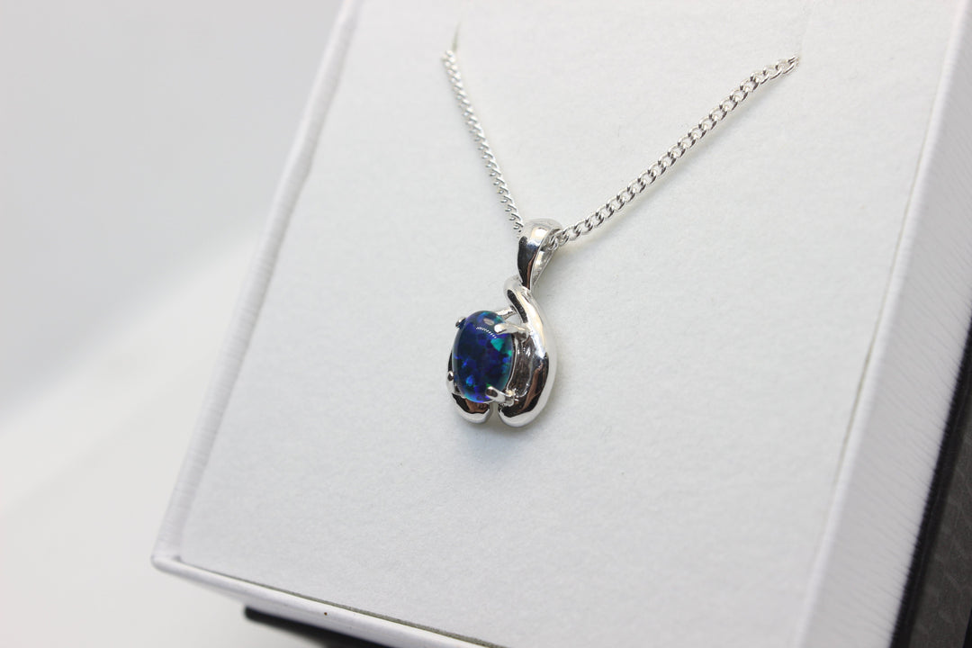 Australian Triplet Opal Pendant in Sterling Silver Setting Pendant Australian Opal House 