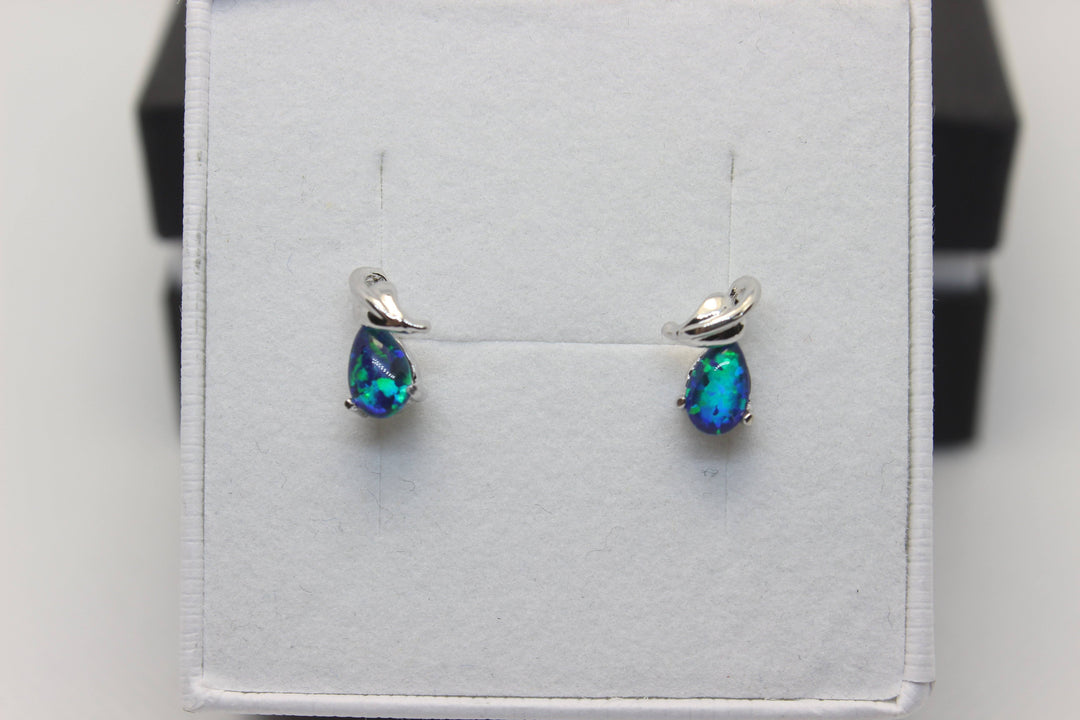 Australian Triplet Opal Earrings in Sterling Silver Setting Earrings Australian Opal House 