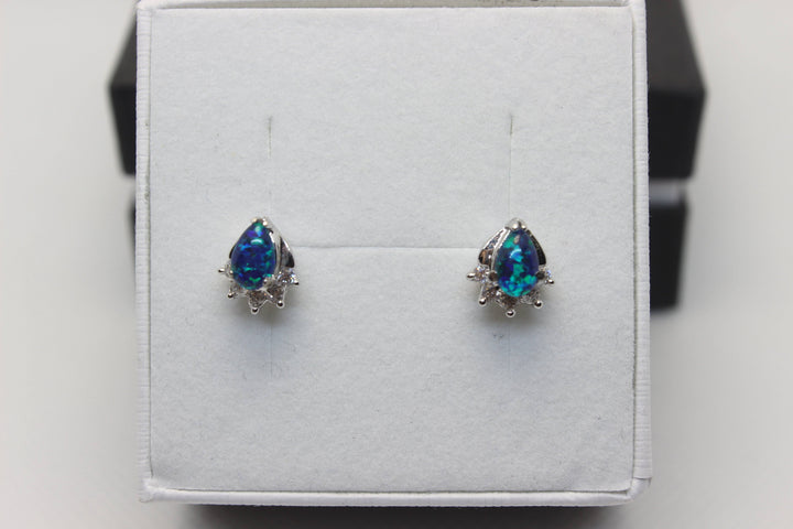 Australian Triplet Opal Earrings in Sterling Silver Setting Earrings Australian Opal House 