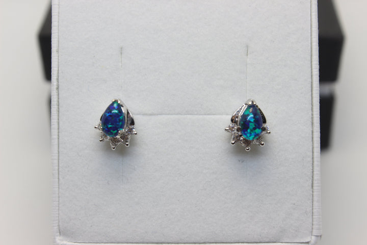 Australian Triplet Opal Earrings in Sterling Silver Setting Earrings Australian Opal House 