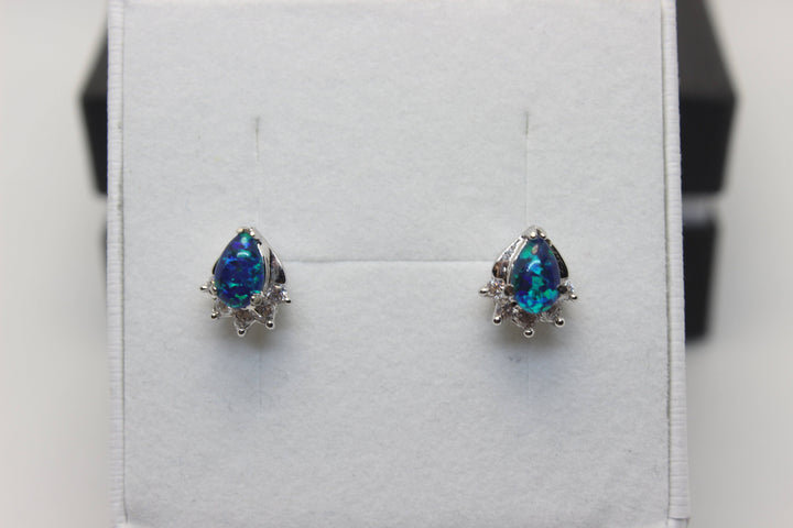 Australian Triplet Opal Earrings in Sterling Silver Setting Earrings Australian Opal House 