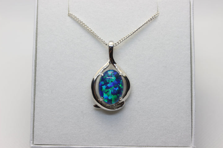 Australian Triplet Opal Pendant in Sterling Silver Large Setting 13x18mm Pendant Australian Opal House 