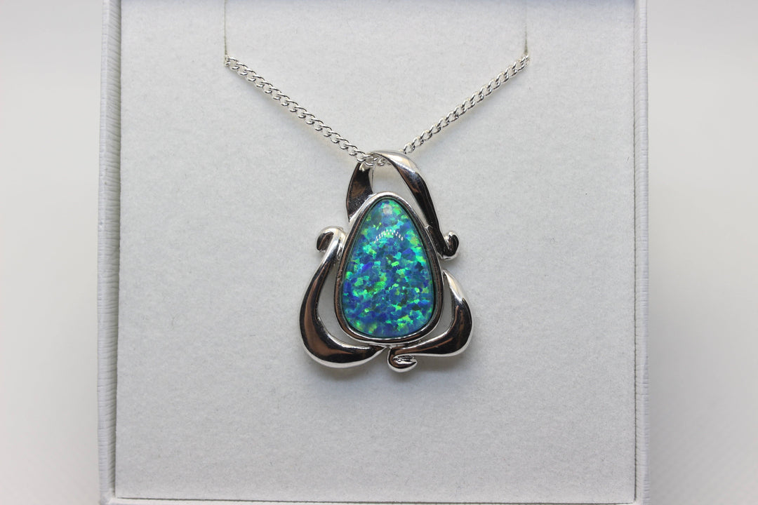 Australian Triplet Opal Pendant in Sterling Silver Large Setting Pendant Australian Opal House 