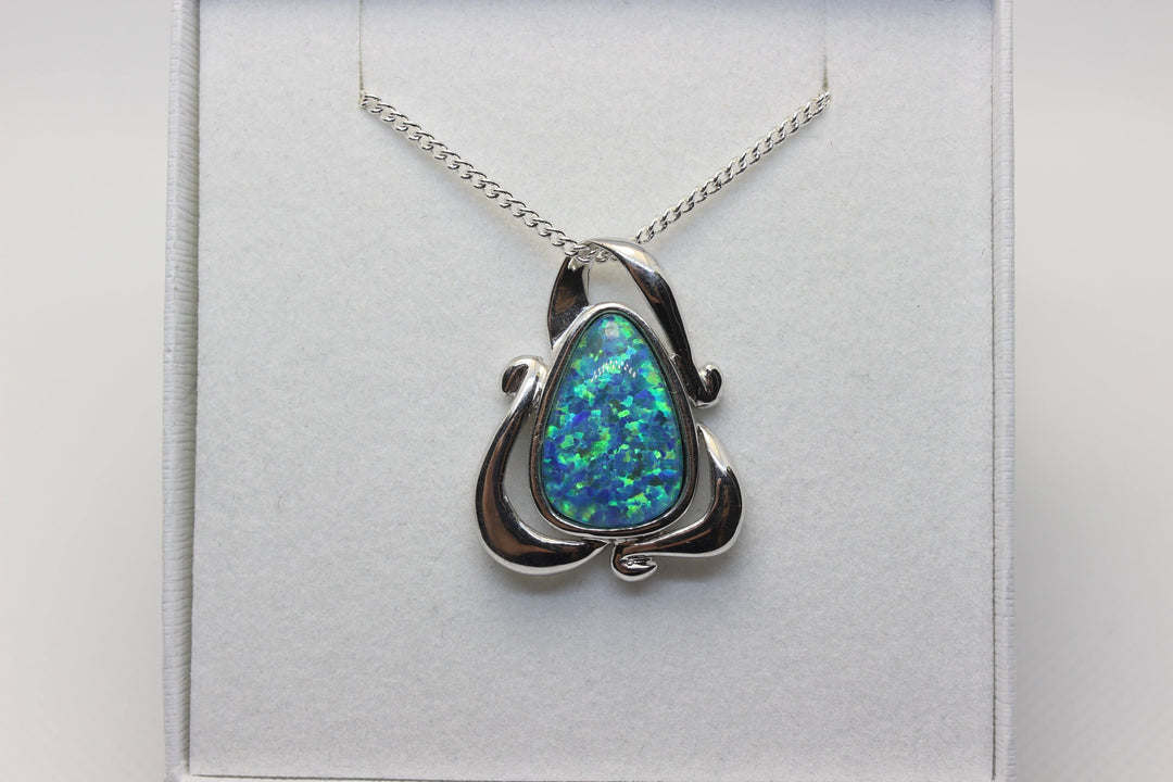 Australian Triplet Opal Pendant in Sterling Silver Large Setting Pendant Australian Opal House 