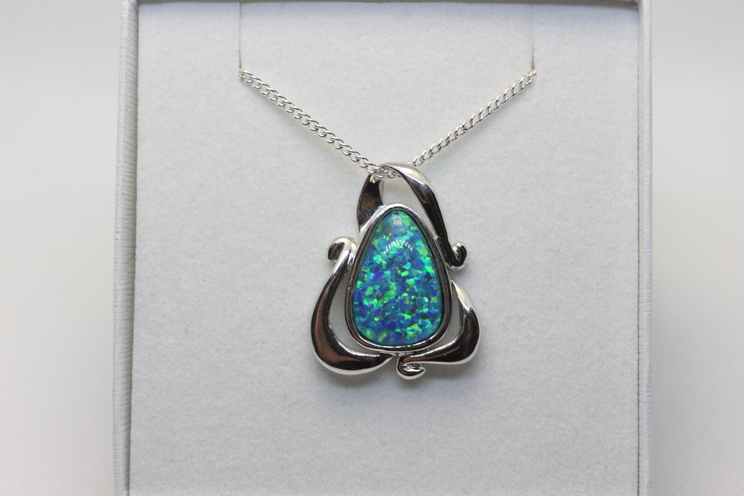 Australian Triplet Opal Pendant in Sterling Silver Large Setting Pendant Australian Opal House 