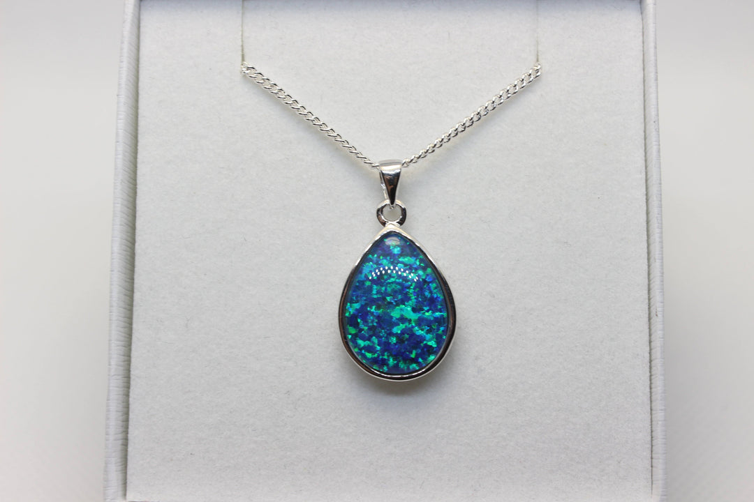 Australian Triplet Opal Pendant in Sterling Silver Large Setting Pendant Australian Opal House 