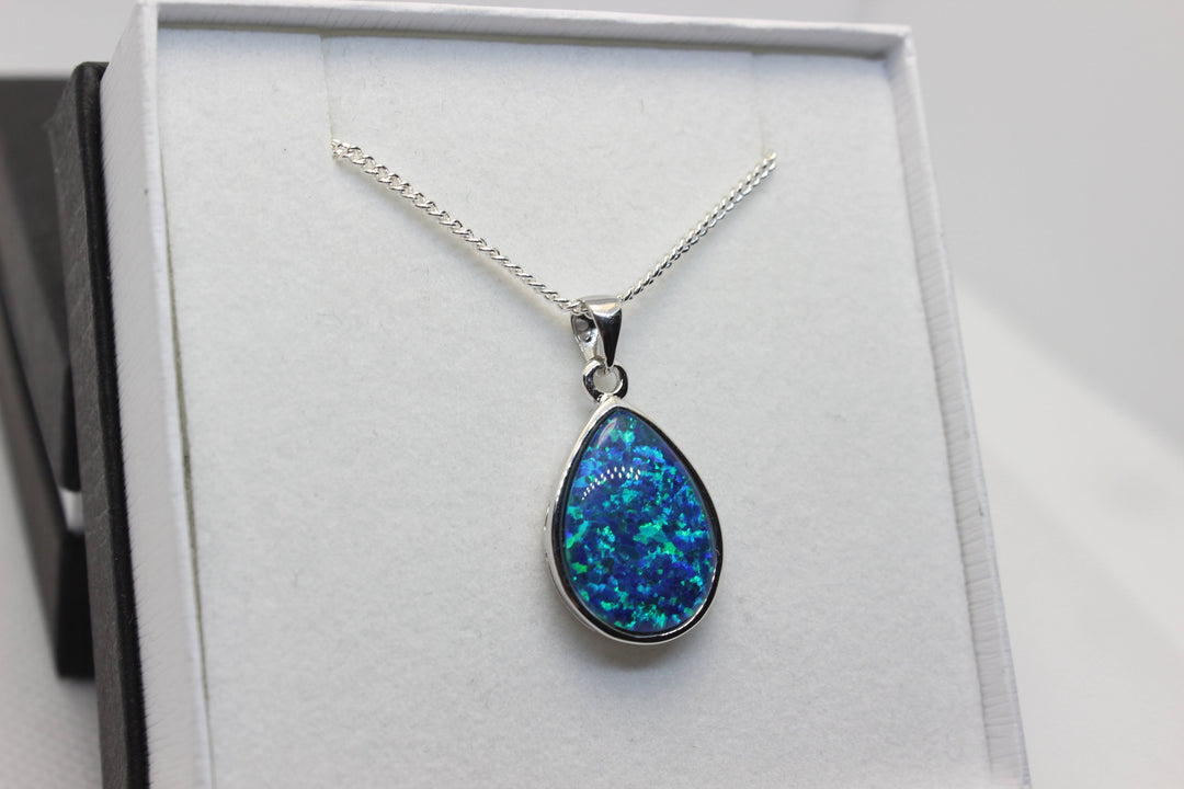 Australian Triplet Opal Pendant in Sterling Silver Large Setting Pendant Australian Opal House 