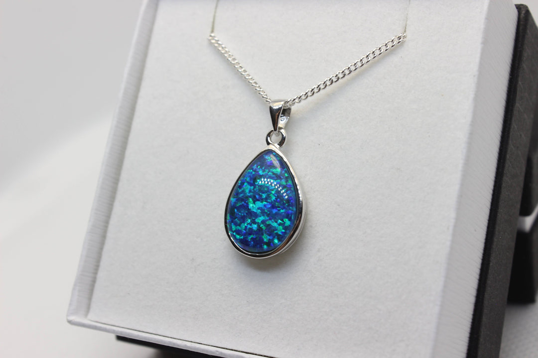 Australian Triplet Opal Pendant in Sterling Silver Large Setting Pendant Australian Opal House 