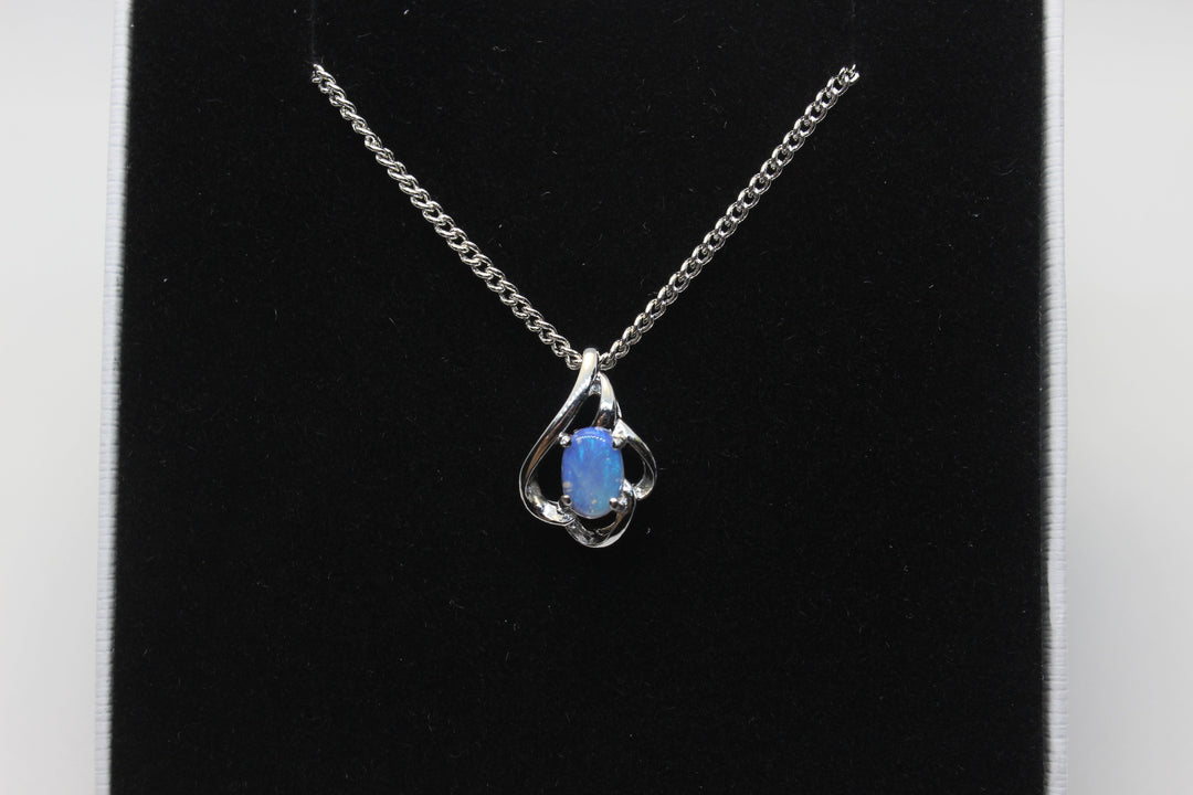 Australian Natural Solid Crystal Opal Pendant Sterling Silver Setting Pendant Australian Opal House 