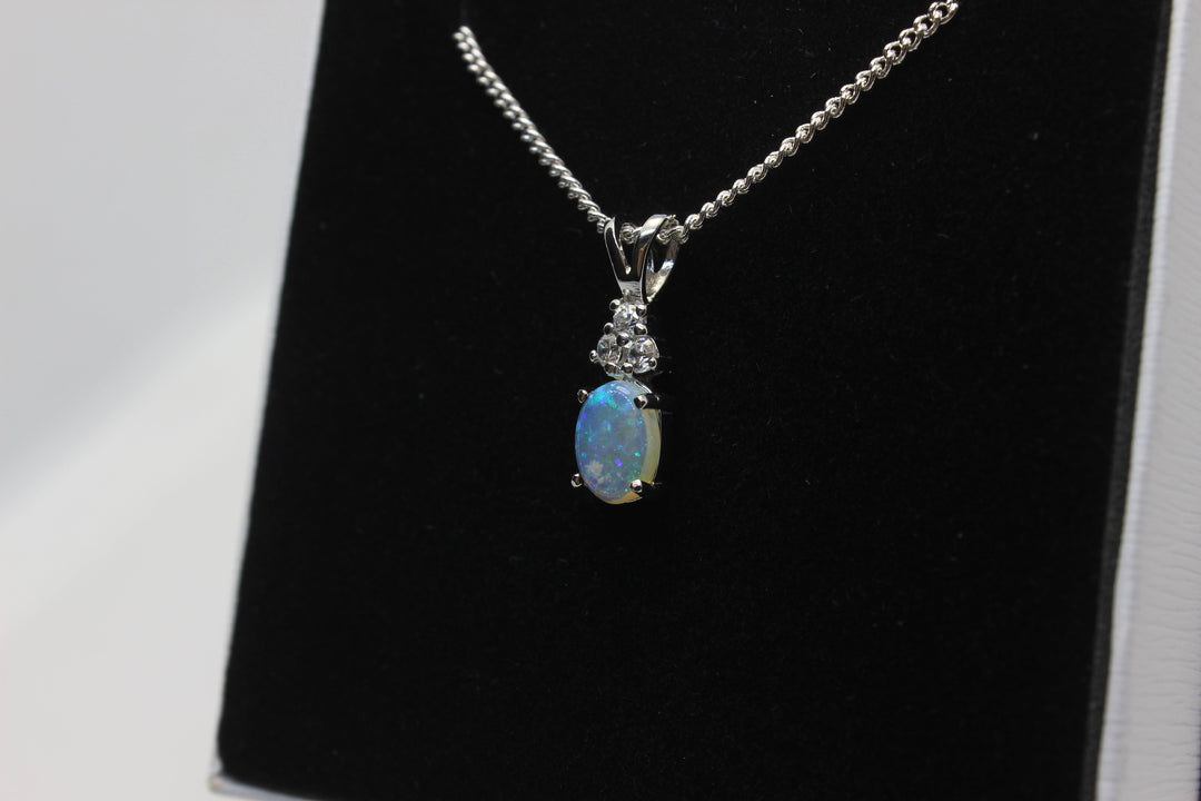 Australian Natural Solid Crystal Opal Pendant Sterling Silver Setting Pendant Australian Opal House 