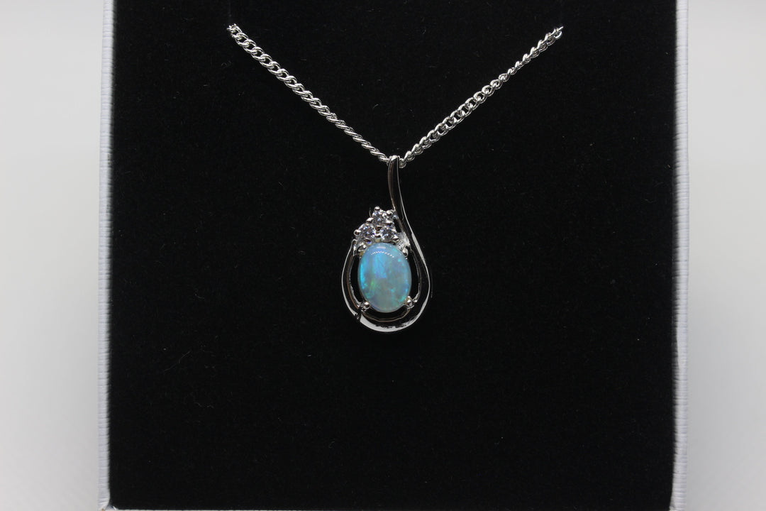 Australian Natural Solid Crystal Opal Pendant Sterling Silver Setting Pendant Australian Opal House 