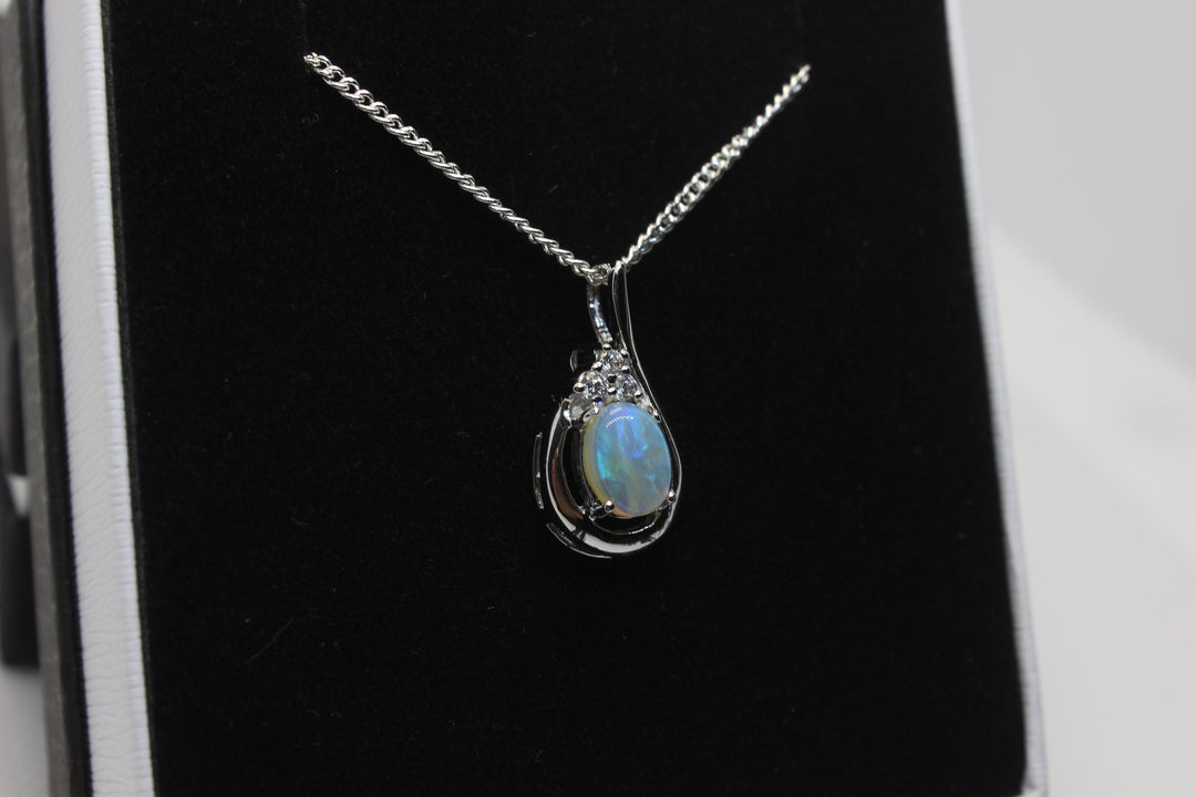 Australian Natural Solid Crystal Opal Pendant Sterling Silver Setting Pendant Australian Opal House 