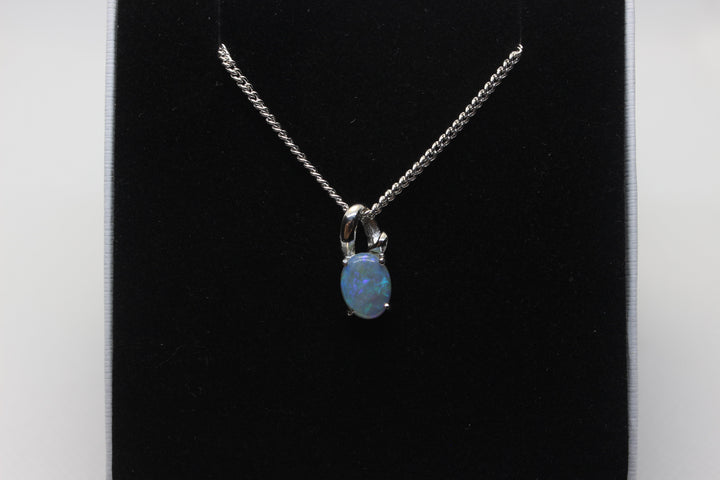 Australian Natural Solid Crystal Opal Pendant Sterling Silver Setting Pendant Australian Opal House 