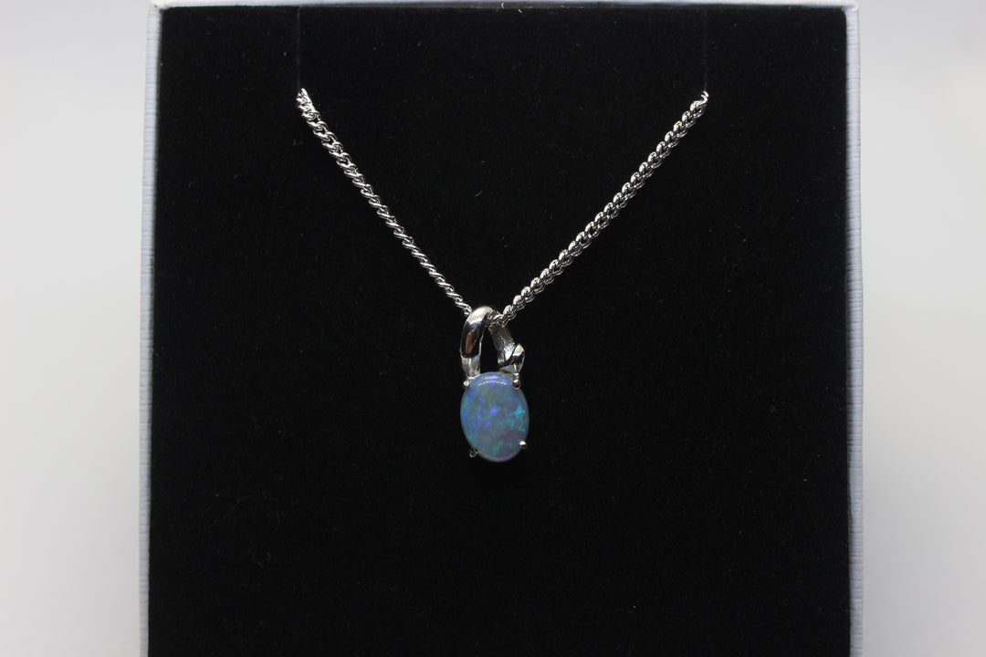 Australian Natural Solid Crystal Opal Pendant Sterling Silver Setting Pendant Australian Opal House 