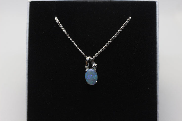 Australian Natural Solid Crystal Opal Pendant Sterling Silver Setting Pendant Australian Opal House 