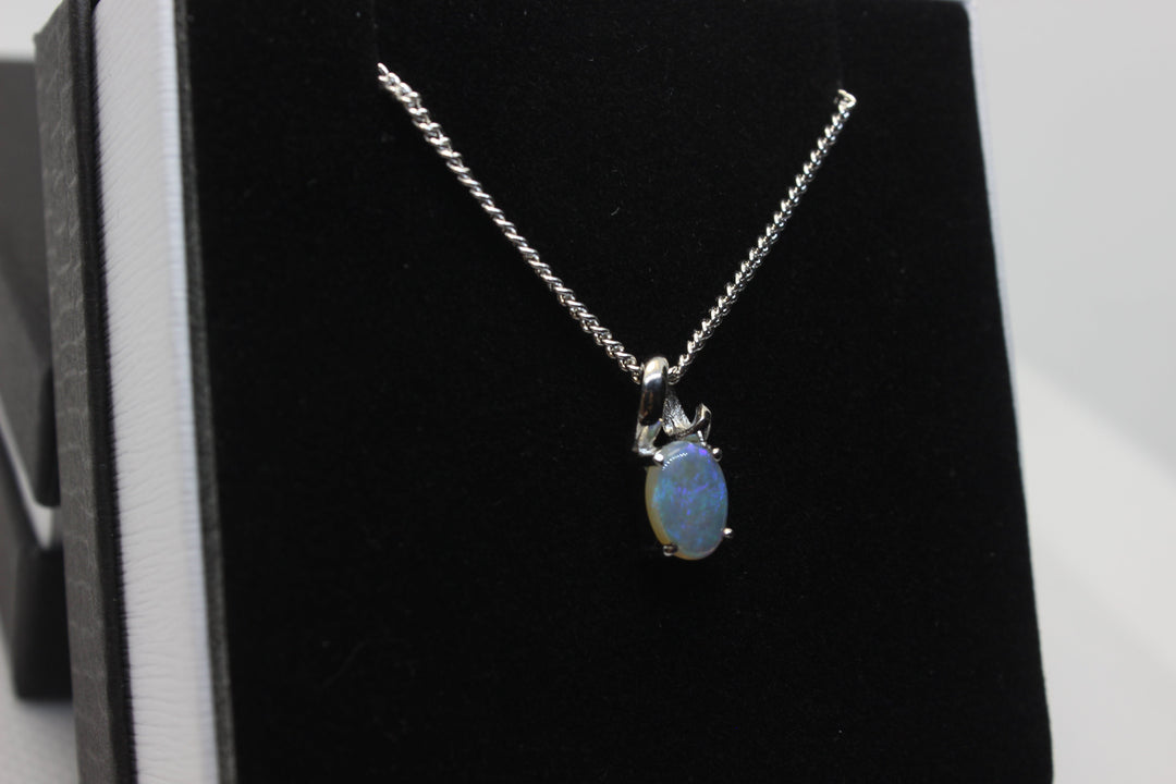 Australian Natural Solid Crystal Opal Pendant Sterling Silver Setting Pendant Australian Opal House 