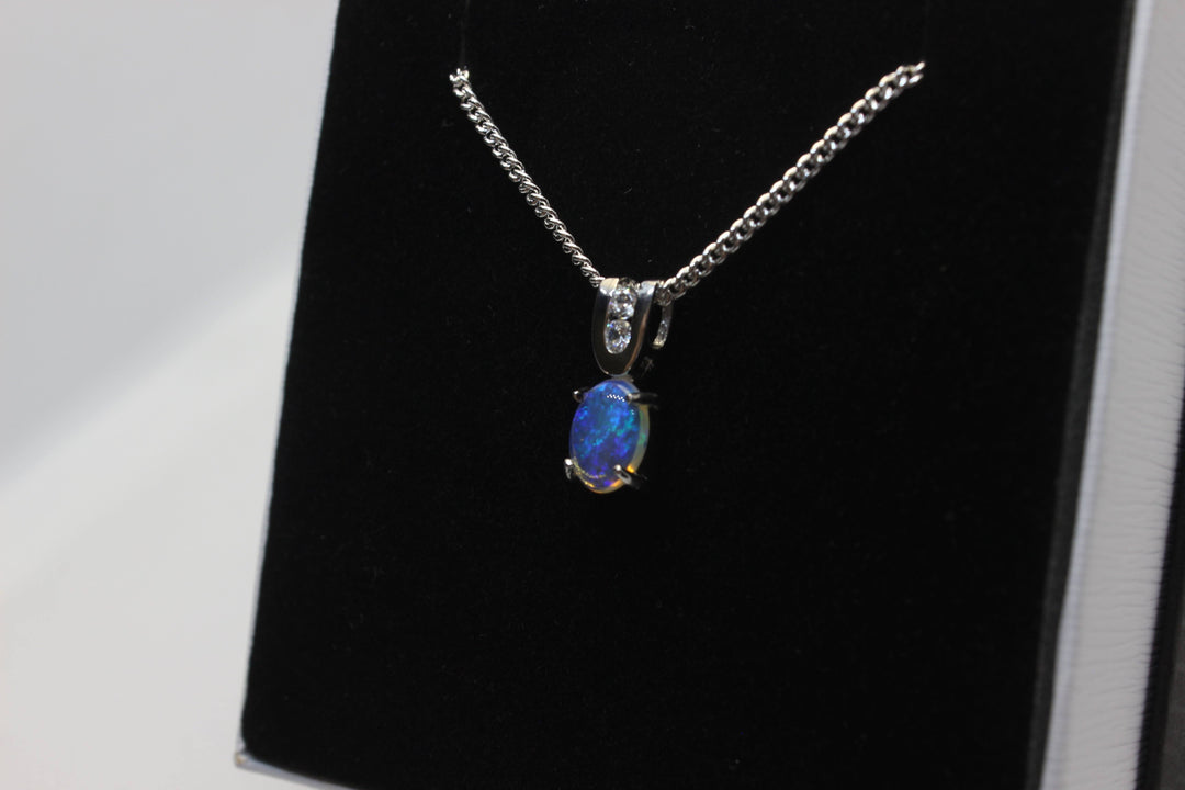 Australian Natural Solid Crystal Opal Pendant Sterling Silver Setting Pendant Australian Opal House 