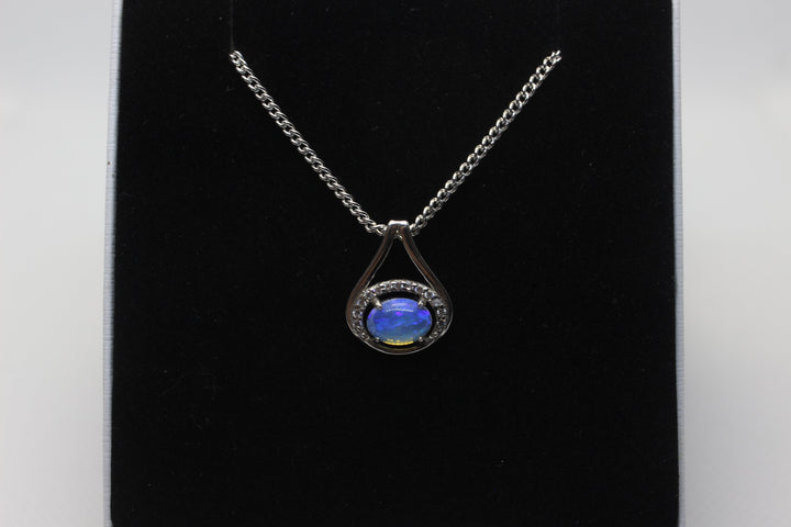 Australian Natural Solid Crystal Opal Pendant Sterling Silver Setting Pendant Australian Opal House 