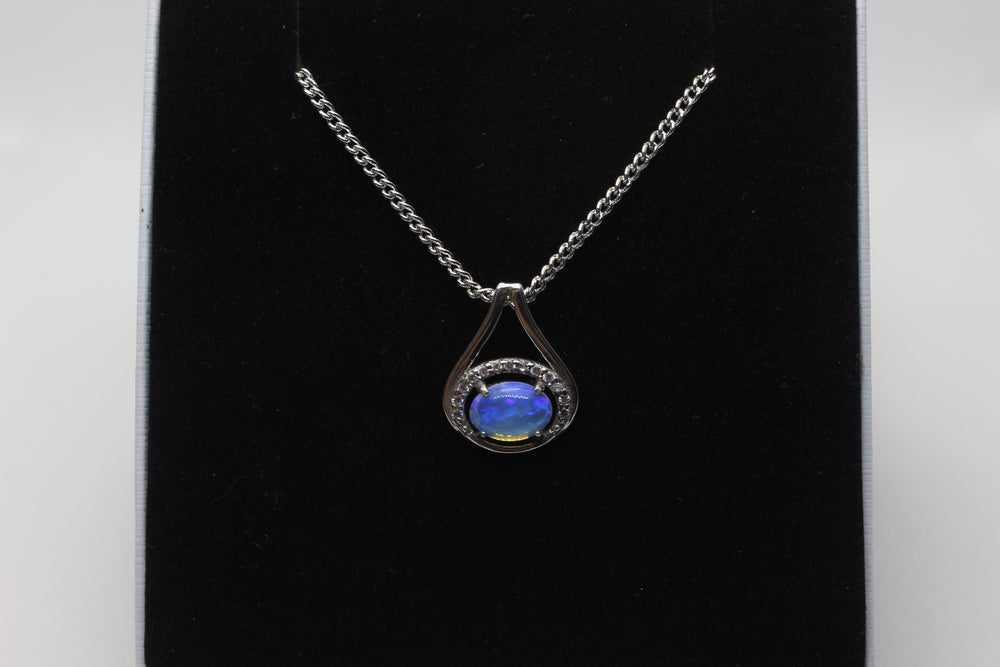 Australian Natural Solid Crystal Opal Pendant Sterling Silver Setting Pendant Australian Opal House 