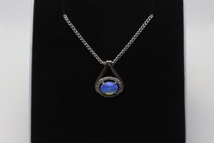 Australian Natural Solid Crystal Opal Pendant Sterling Silver Setting Pendant Australian Opal House 