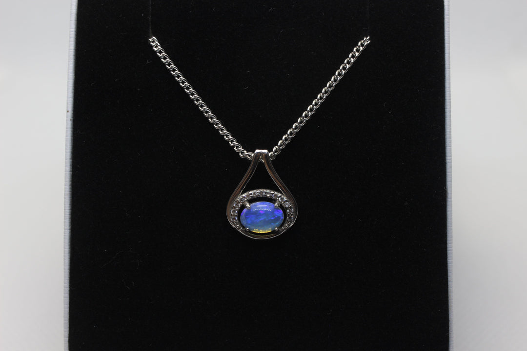 Australian Natural Solid Crystal Opal Pendant Sterling Silver Setting Pendant Australian Opal House 