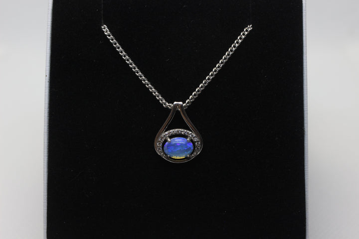 Australian Natural Solid Crystal Opal Pendant Sterling Silver Setting Pendant Australian Opal House 