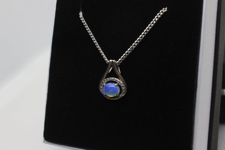 Australian Natural Solid Crystal Opal Pendant Sterling Silver Setting Pendant Australian Opal House 