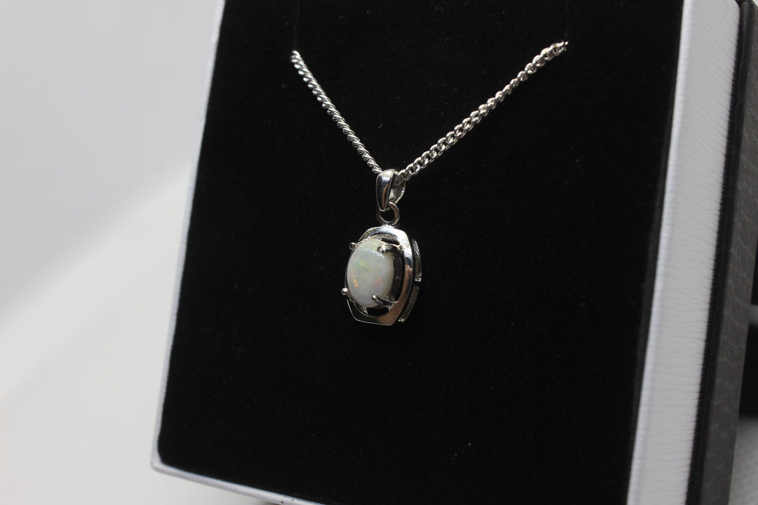 Australian Natural Solid Crystal Opal Pendant Sterling Silver Setting Pendant Australian Opal House 