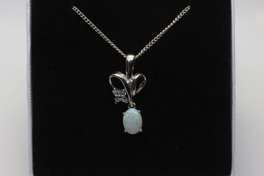 Australian Natural Solid Crystal Opal Pendant Sterling Silver Setting Pendant Australian Opal House 