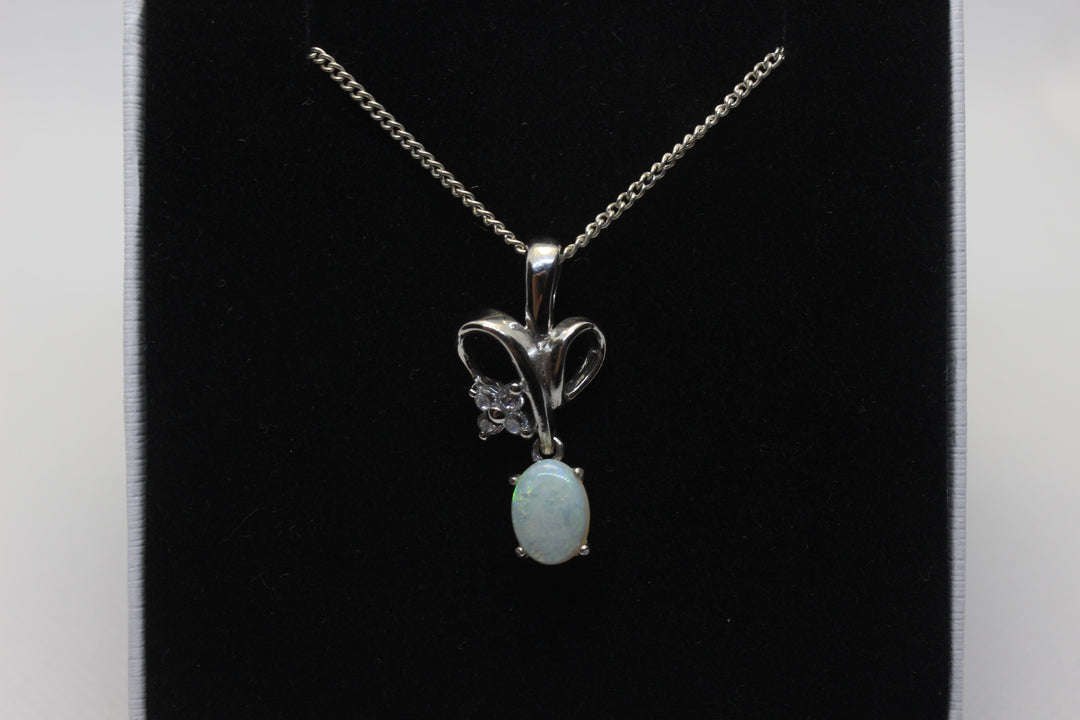 Australian Natural Solid Crystal Opal Pendant Sterling Silver Setting Pendant Australian Opal House 