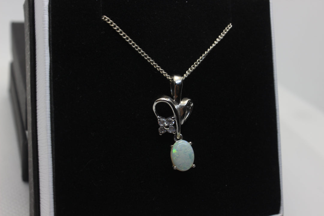 Australian Natural Solid Crystal Opal Pendant Sterling Silver Setting Pendant Australian Opal House 