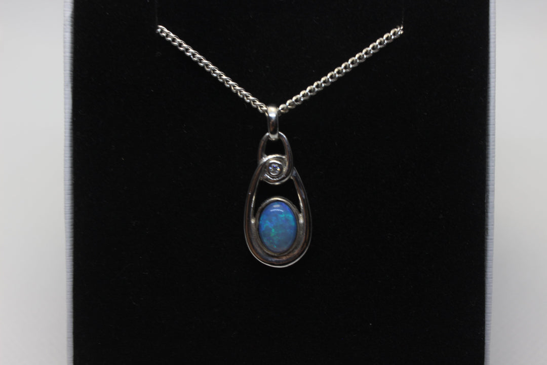 Australian Natural Solid Crystal Opal Pendant Sterling Silver Setting Pendant Australian Opal House 