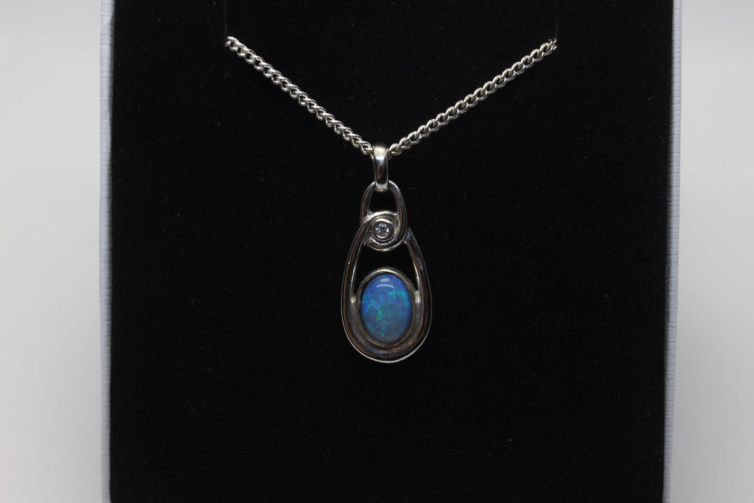 Australian Natural Solid Crystal Opal Pendant Sterling Silver Setting Pendant Australian Opal House 