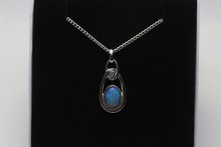 Australian Natural Solid Crystal Opal Pendant Sterling Silver Setting Pendant Australian Opal House 