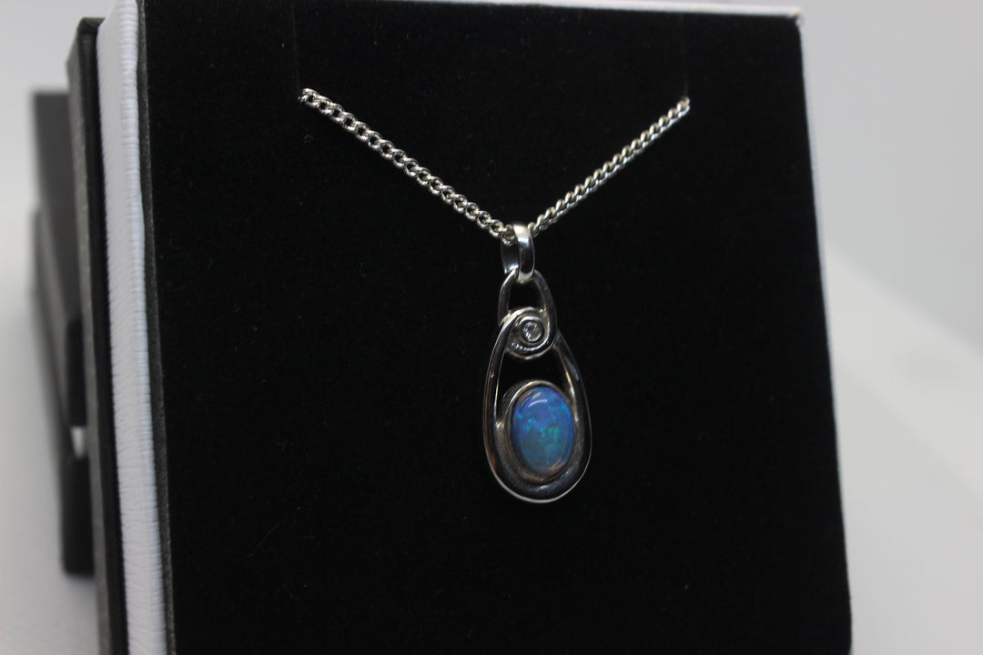 Australian Natural Solid Crystal Opal Pendant Sterling Silver Setting Pendant Australian Opal House 