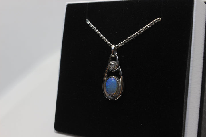 Australian Natural Solid Crystal Opal Pendant Sterling Silver Setting Pendant Australian Opal House 