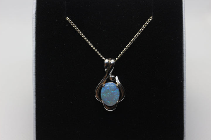 Australian Natural Solid Crystal Opal Pendant Sterling Silver Setting Pendant Australian Opal House 