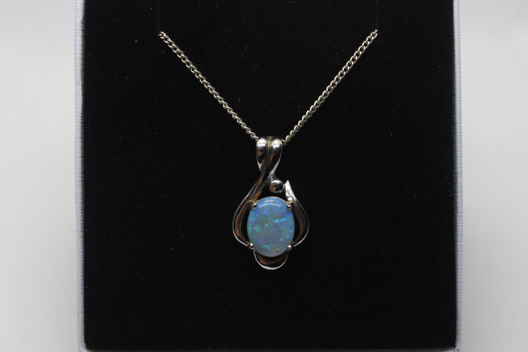 Australian Natural Solid Crystal Opal Pendant Sterling Silver Setting Pendant Australian Opal House 