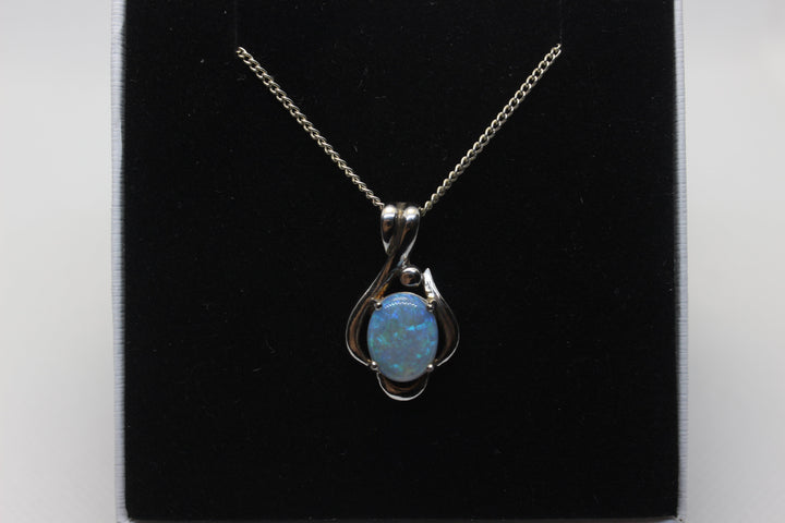 Australian Natural Solid Crystal Opal Pendant Sterling Silver Setting Pendant Australian Opal House 