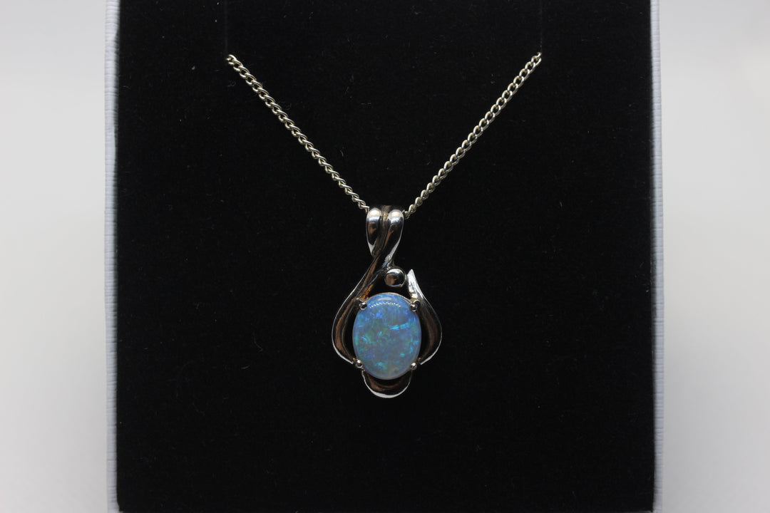 Australian Natural Solid Crystal Opal Pendant Sterling Silver Setting Pendant Australian Opal House 